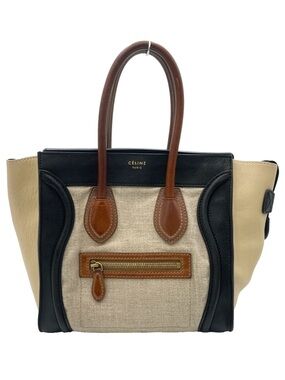 Celine Luggage Micro Shopper Black/ Beige Tote Bag NS0300950